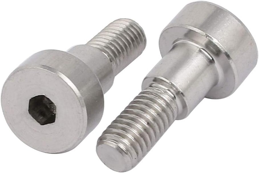 uxcell 5pcs 304 Stainless Steel Hex Socket Shoulder Bolt 6mm Shoulder Dia 6mm Shoulder Length M5 Thread
