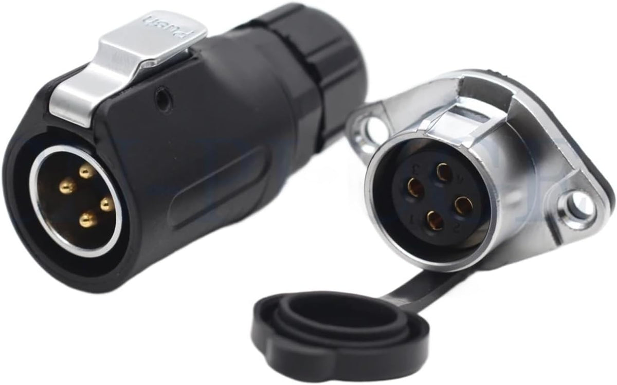 XHP20 Connector 4-Pin Waterproof Male Plug IP67 Industrial Three-Phase Electrical Box Rated Current 30A Flange Female Socket