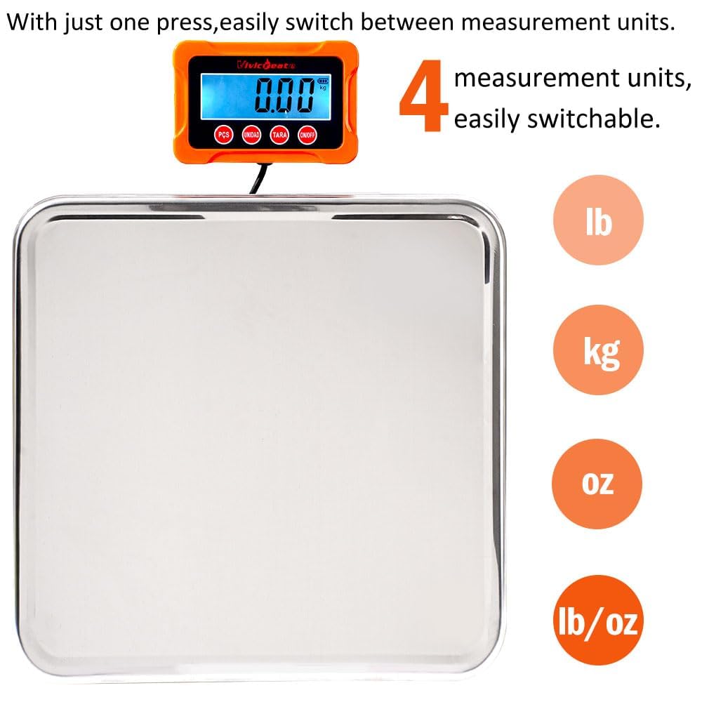 Digital Postal Scale for Packages, Shipping Scale for Small Business, Package Scale with Tare & Hold, Large Platform