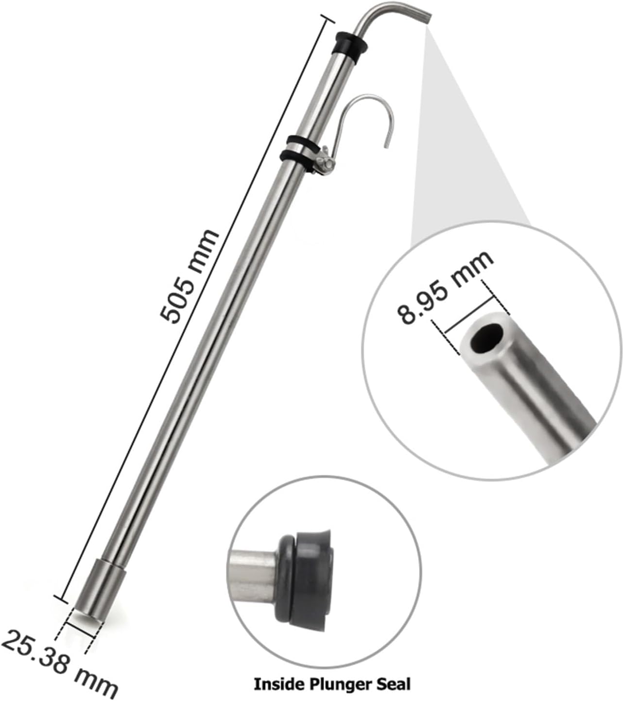 Compatible With Universal Stainless Steel Auto Siphon Racking Cane, Homebrew Beer & Wine Transfer Syphon Tube With 1