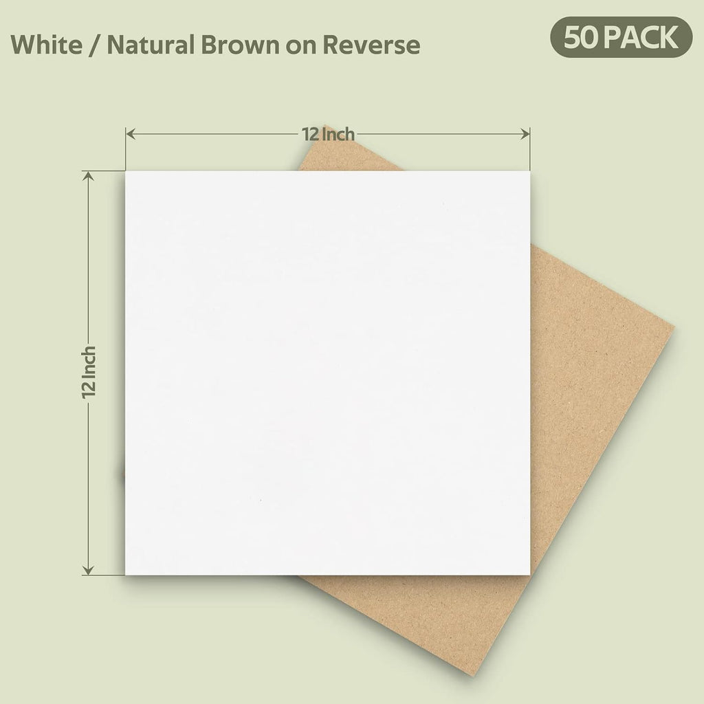 50 Pack 12x12 Corrugated Cardboard Sheet