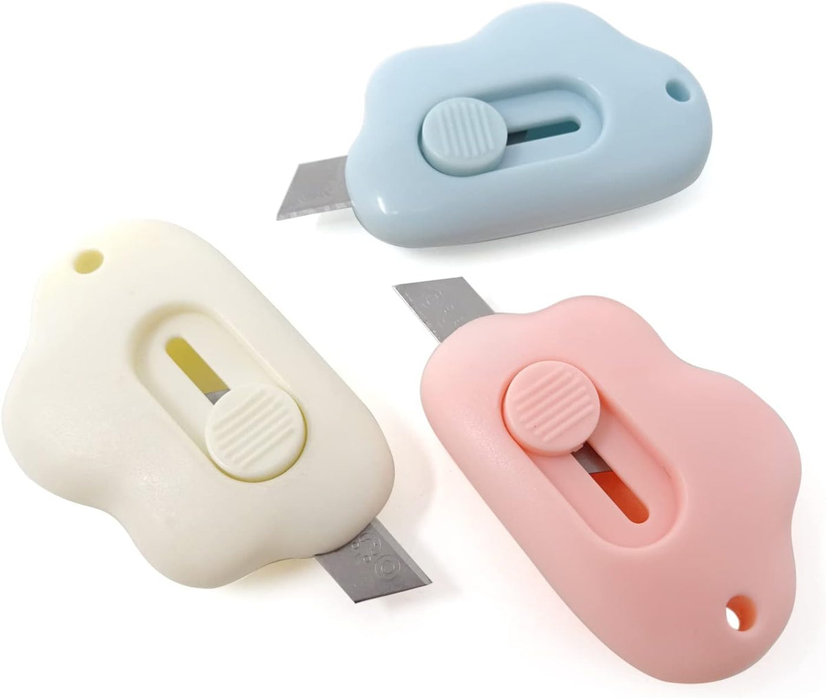 6PCS Creative Cute Cloud Mini Utility Knives Portable Art Knife Retractable Envelope Knife Letter Opener Carton