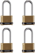 Heavy Duty Combination Lock, 4-Digit Combo Lock with Long Shackle,Weatherproof Combination Padlock for Outdoor Use,4