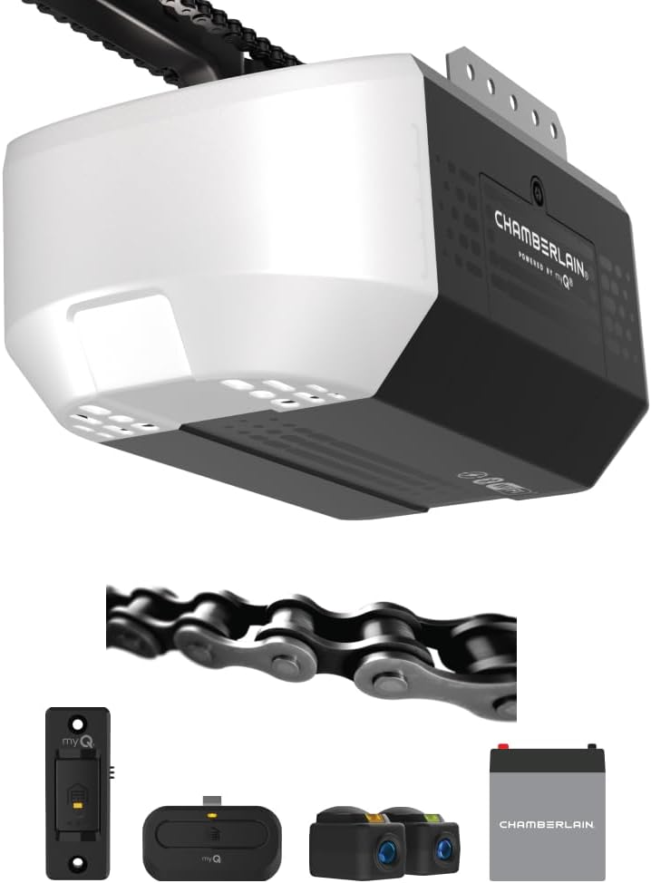 Chain Drive myQ Garage Door Opener, 1/2 HP w/Battery Backup