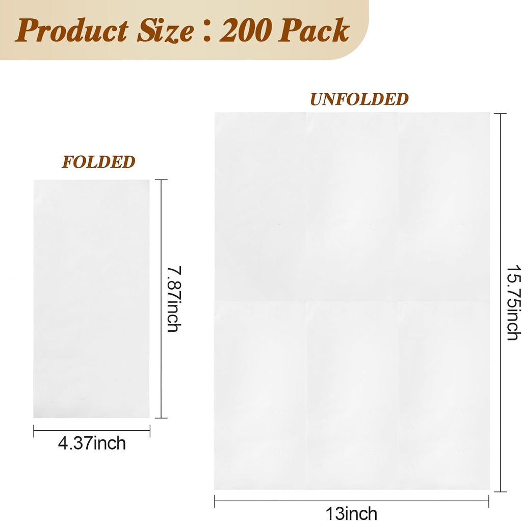 200 Pack Disposable 3-Ply Paper Napkins Soft and Absorbent
