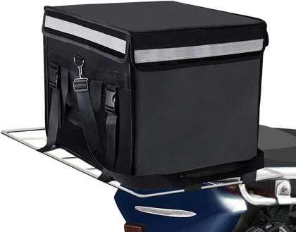 Large Insulated Food Delivery Bag with Fixed Base and Internal Frame, XL-18.1"x13.8"x13.8", Commercial Pizza Delivery