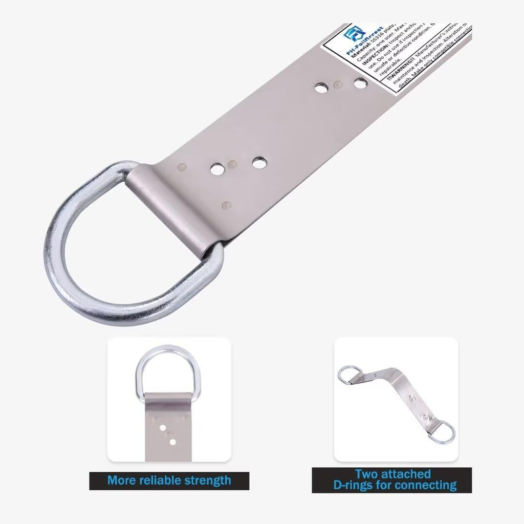 Steel Fall Protection Permanent Roof Anchor Bracket, 18" Lightweight Roofing Tools with 10pcs Durable SS Nails