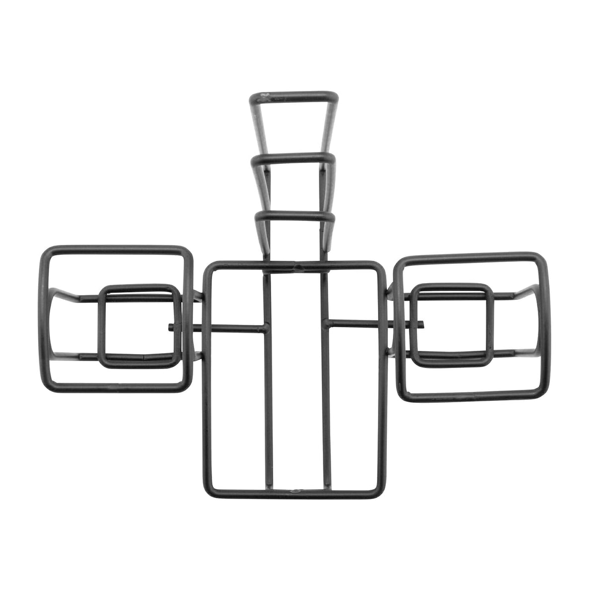 7 1/2" Black Metal 2-Compartment Condiment Caddy