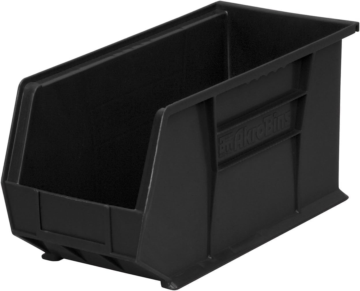 30265 AkroBins Plastic Storage Bins, 18"x8.25"x9", Black, 6-Pack | Space-Saving Stackable Bins for Garage, Pantry