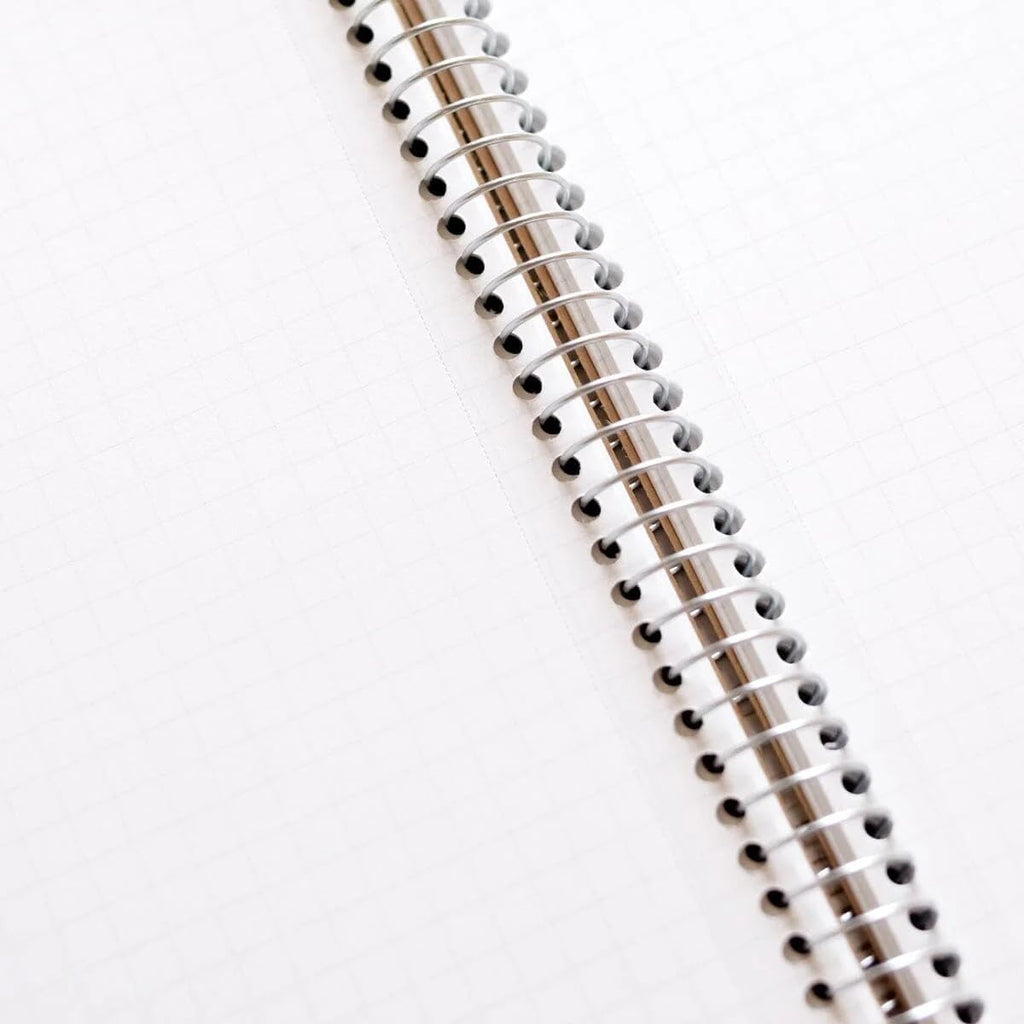 Spiral Note Basic Notebook, 160 Pages, A4, 5mm Graph Paper | 8.27"x11.69" Grid, Kraft Cover, Twin-Wire Bound To Lay
