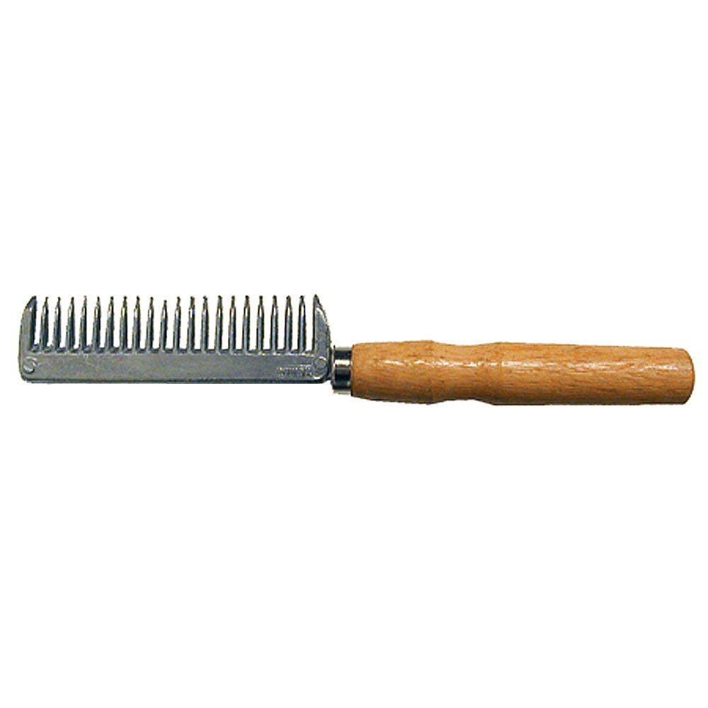 Aluminum Mane and Tail Comb with Wood Handle for Horses