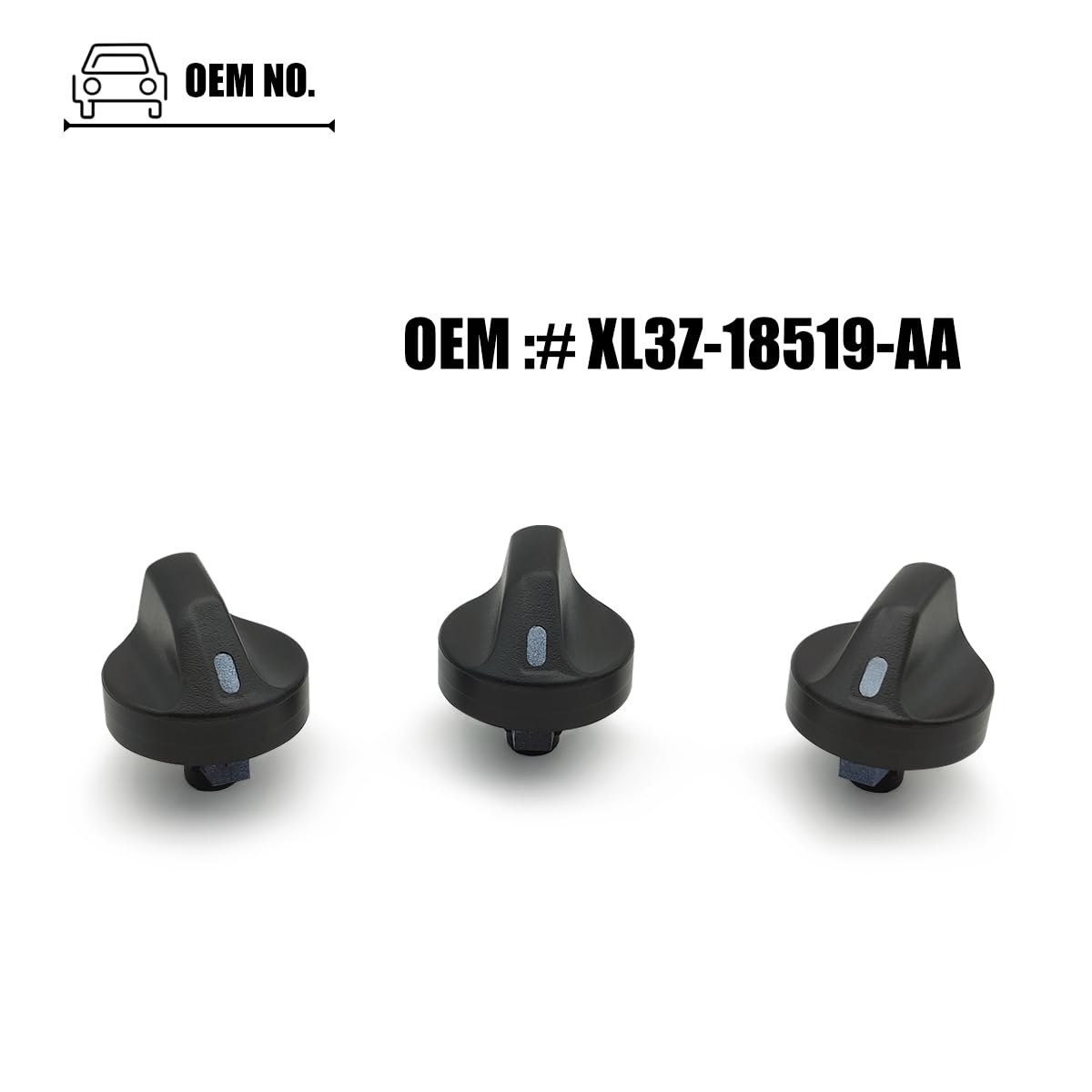 LXROAR01 3PCS AC Heater Control Knobs Fit for Ford Lincoln Models
