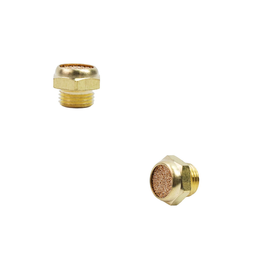G1/8 Brass Exhaust Muffler, Flat Type, 10Pcs