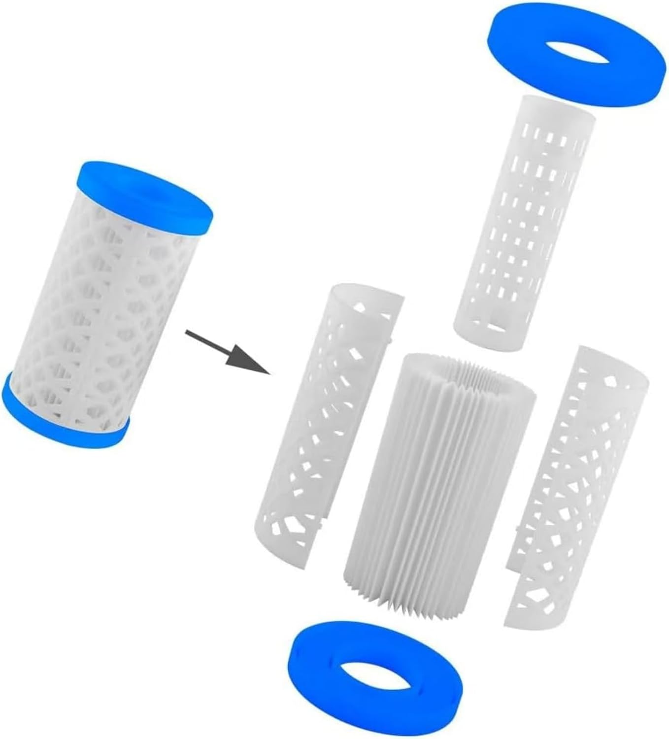 6-Pack Universal Pool Filters Type A Type C or III Replacement for Pool Filter Cartridge Pump, Reusable Pool Filter