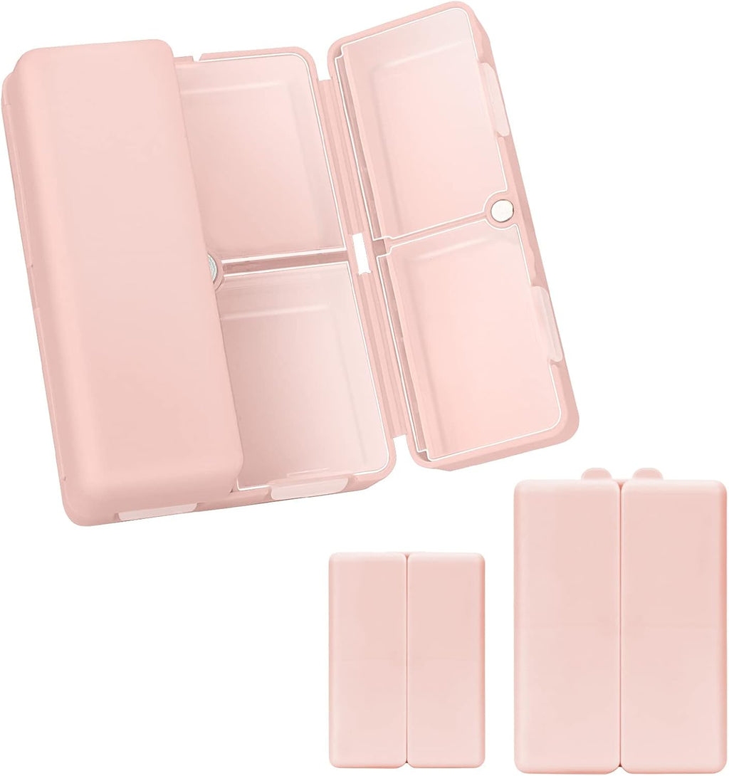 2 Pcs Daily Pill Organizer, 7 Compartments Portable Pill Case Travel Pill Organizer,[Folding Design] Pill Box for
