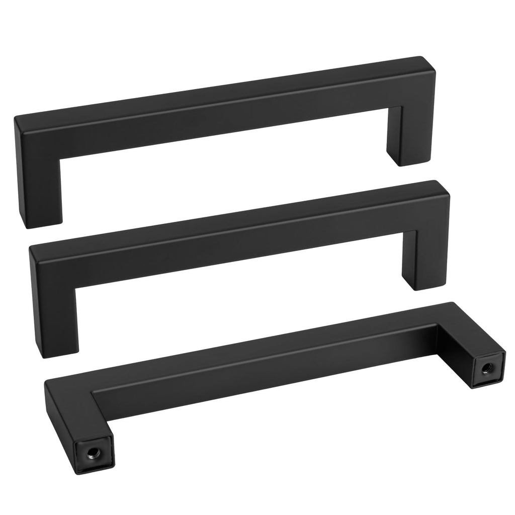 35 Pack 5 Inch Black Kitchen Cabinet Handles Square Drawer Pulls