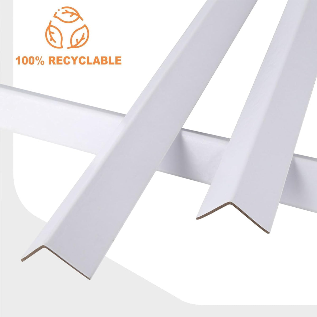Packaging Cardboard Edge Protectors 2" x 2" x 48" - Pack of 50, White - V-Board Reinforced Corner Protectors for