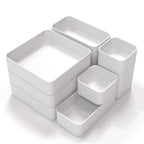 11-Piece Stackable Drawer Organizer Set, Multi-size Desk Drawer Organizer Trays Vanity Storage Bins for Storing