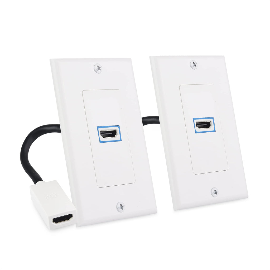 Cable Matters 2-Pack 1-Port 8K HDMI Wall Plate, White
