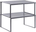 Kitchen Shelf Organizer for Counter Cupboard Pantry, Set of 2 Cabinet Shelf Organizer Spice Rack, Stackable, Metal