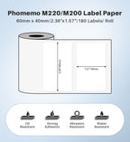 M220 Labels,3 Rolls Self-Adhesive Stickers, 2.36'' x 1.57'' Compatible with Phomemo M220/M250/M260/M221/M200 Label