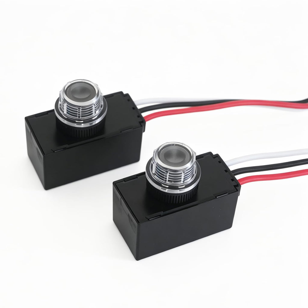 Heluok DC 12V Photoelectric Switch, 2 Pack Dusk Dawn Photocell Sensor, 6A