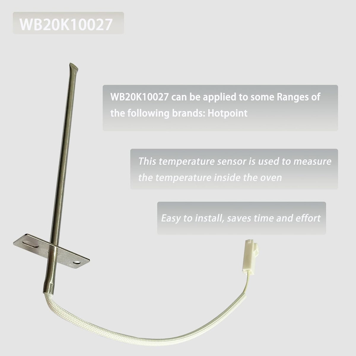 OEM WB20K10027 GE Range Oven Temperature Sensor Probe Easy to Install