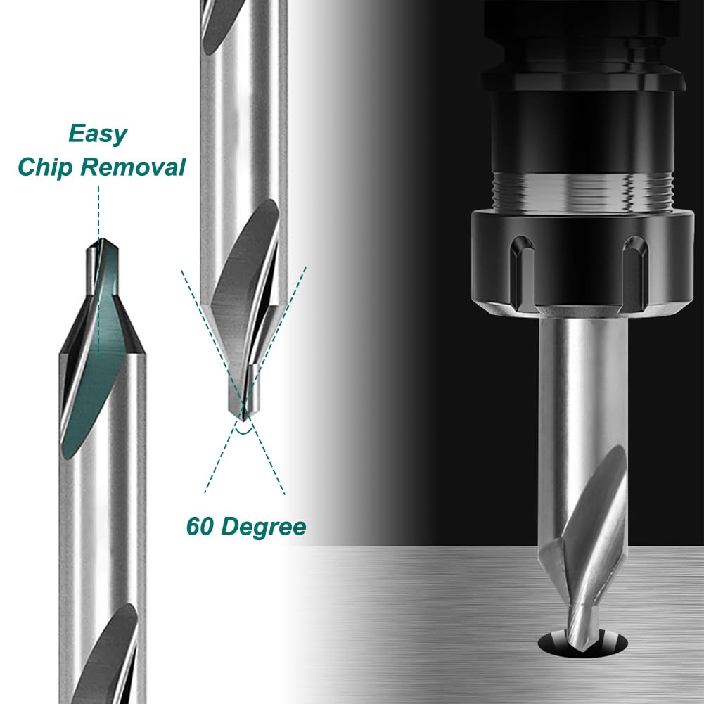 8Pcs HSS Center Drill Bits Set Combined Countersink Drill Bit Tool