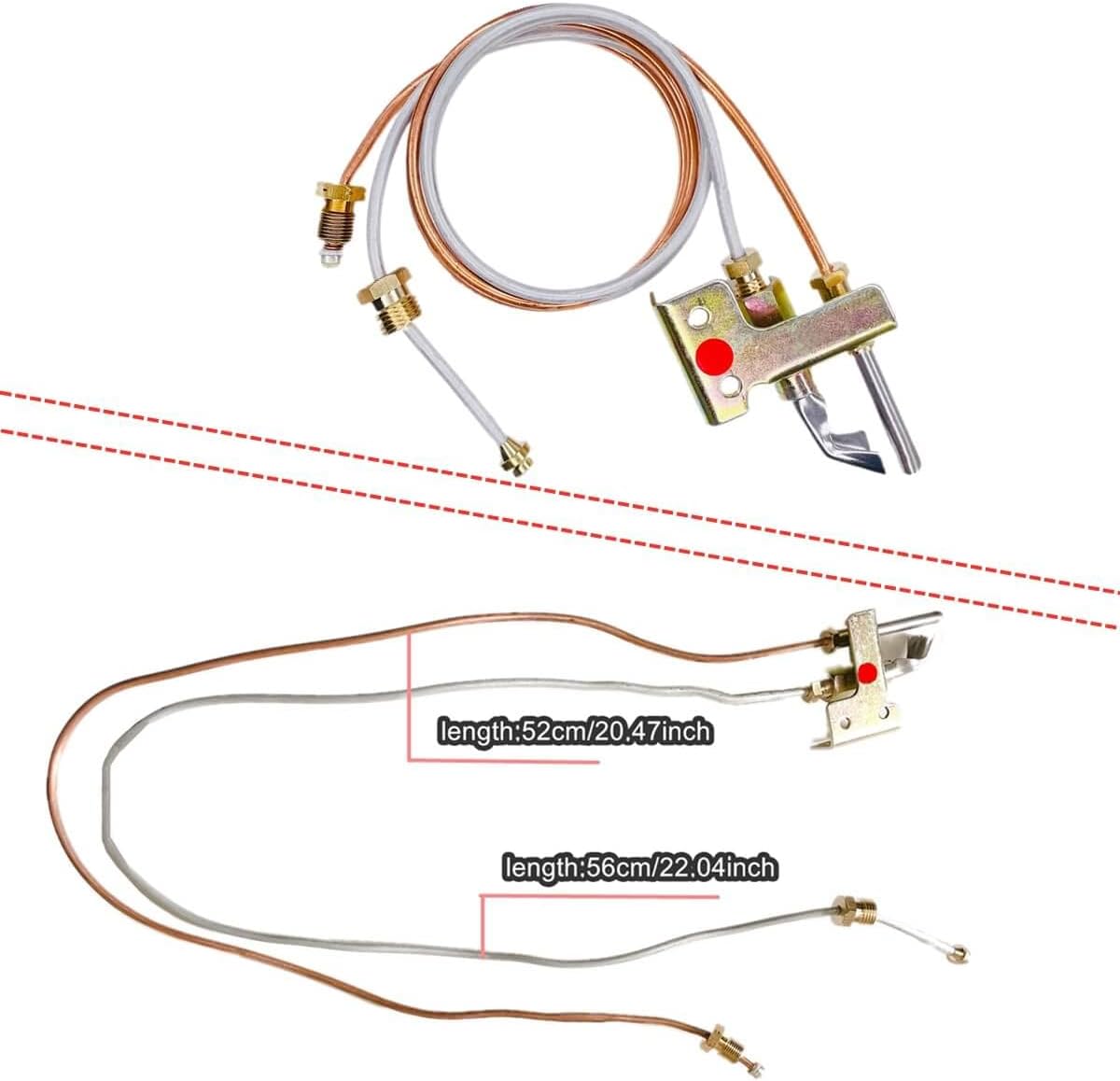 Water Heater Pilot Assembely For Tubing LP Propane Gas, Includes Pilot Thermocouple and Tubing and Tubing LP Propane, 24" Water Heater Replacement Parts Fits Many Water Heaters On The Market