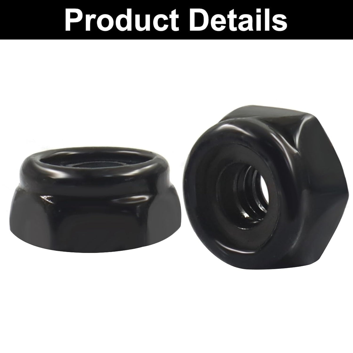 50 Pack #6-32 Nylon Insert Hex Lock Nuts, 304 Stainless Steel