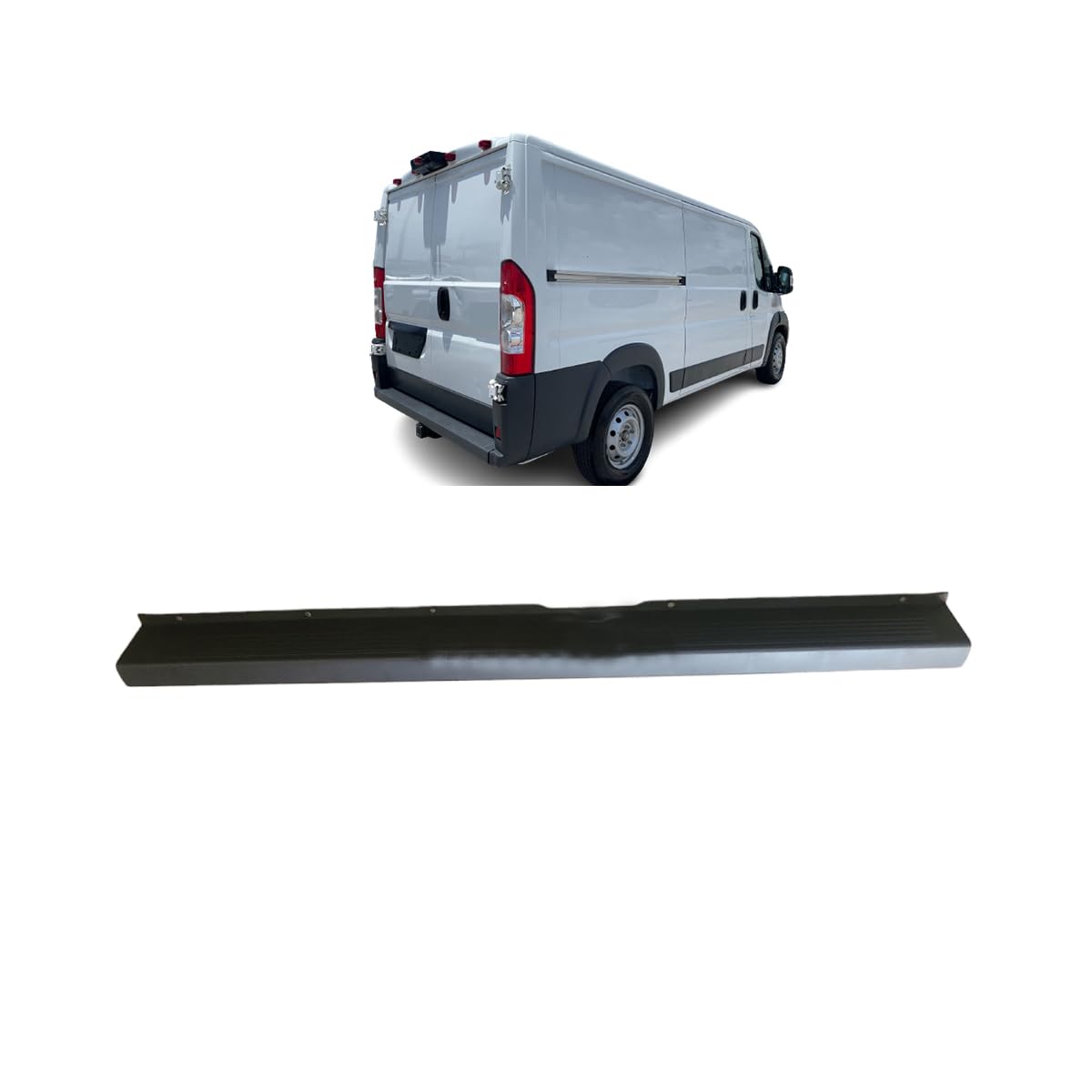 For 2018-2022 RAM Promaster Black Rear Bumper Without Sensor Holes