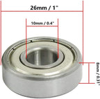 6000Z Double Shielded Ball Bearings 26 x 10 x 8mm - 10pcs