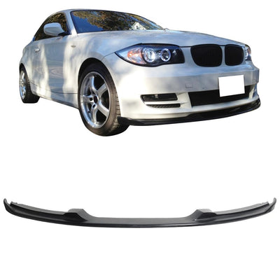 Fit 2007-2011 BMW E82 Front Bumper Lip H-Style PU Black