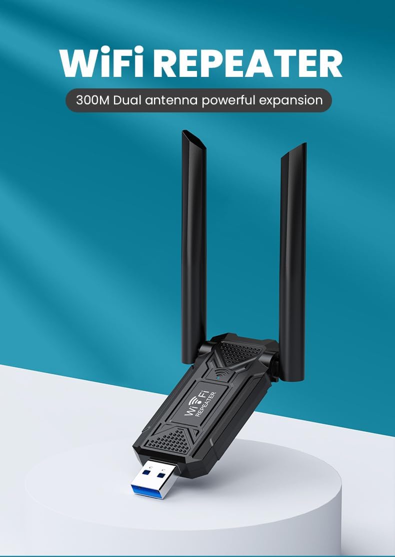USB WiFi Extender Signal Enhancer, Suitable for Home WiFi repeaters, 2.4GHz Wireless WiFi Enhancer, one Click Easy Setup