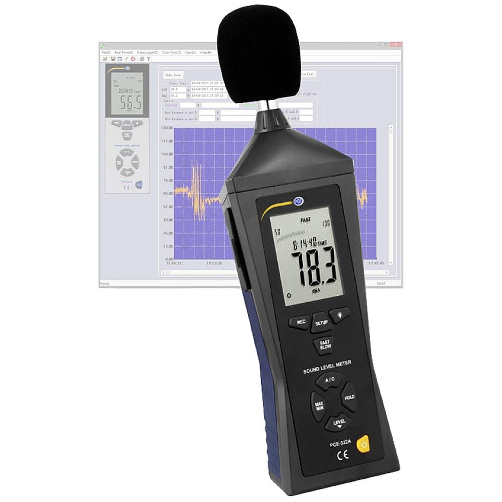 PCE-322A Sound Level Indicator Class II Decibel (dB) Meter with Data-Logging functionality from PCE Instruments