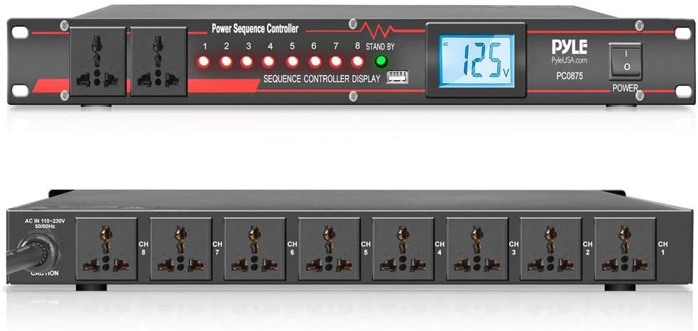 10 Outlet Power Sequencer Conditioner - 13 Amp 2000W Rack Mount Pro Audio Digital Power Supply Controller Regulator
