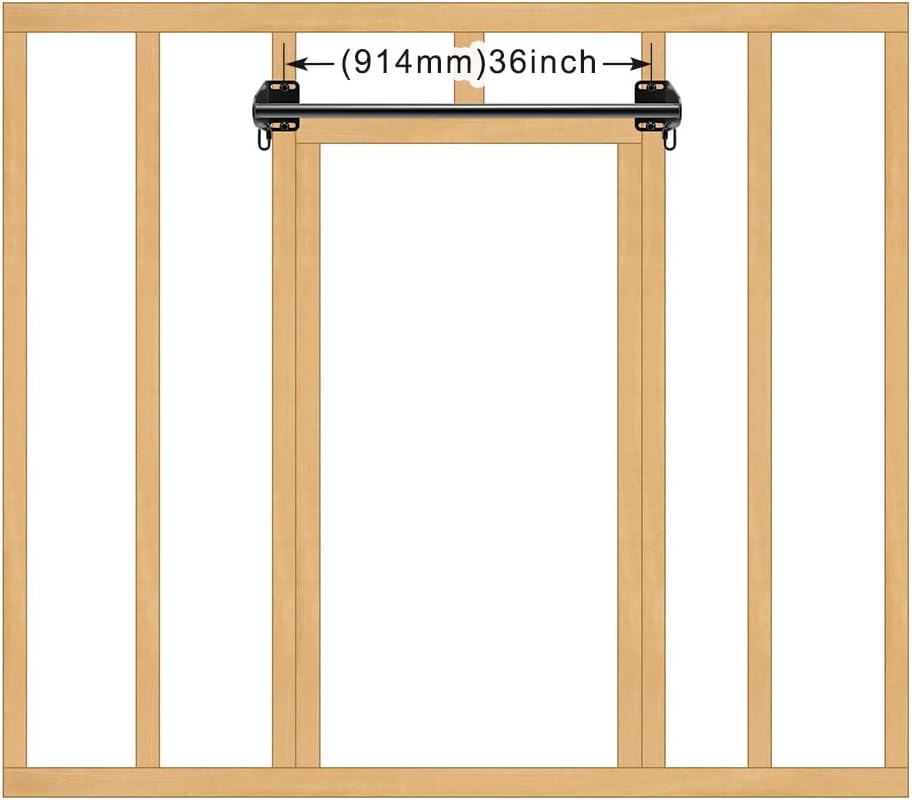 Wall Mounted Pull Up Bar, Chin Up Bar with Resistance Band Hooks | 36" Mounting Spacing, Fully Welded Construction