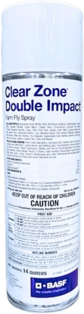 Clear Zone Double Impact Farm Fly Spray - Powerful & Long-Lasting Insect Control with Premium USA Supply Gloves for
