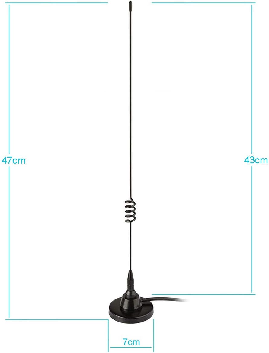 Vehicle Car Mobile Ham Radio Antenna Dual Band VHF UHF | 136-174MHz 400-520MHz Magnetic Base PL259 Male Antenna for