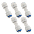 E-outstanding 5-Pack RO Water System Equal Straight 1/4" Plastic Quick Pipe Fitting Reverse Osmosis Connector