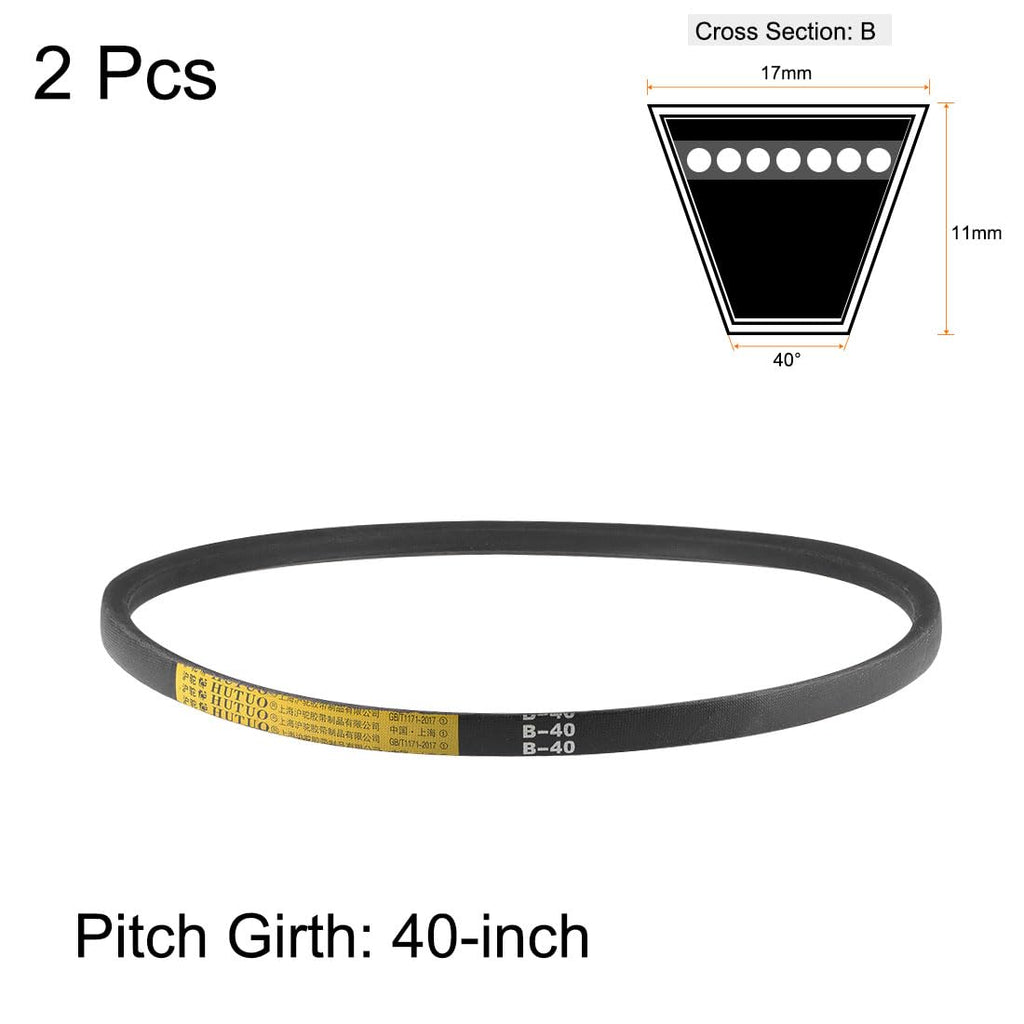 uxcell B40 V-Belts 40" Pitch Length, B-Section Rubber Drive Belt 2pcs