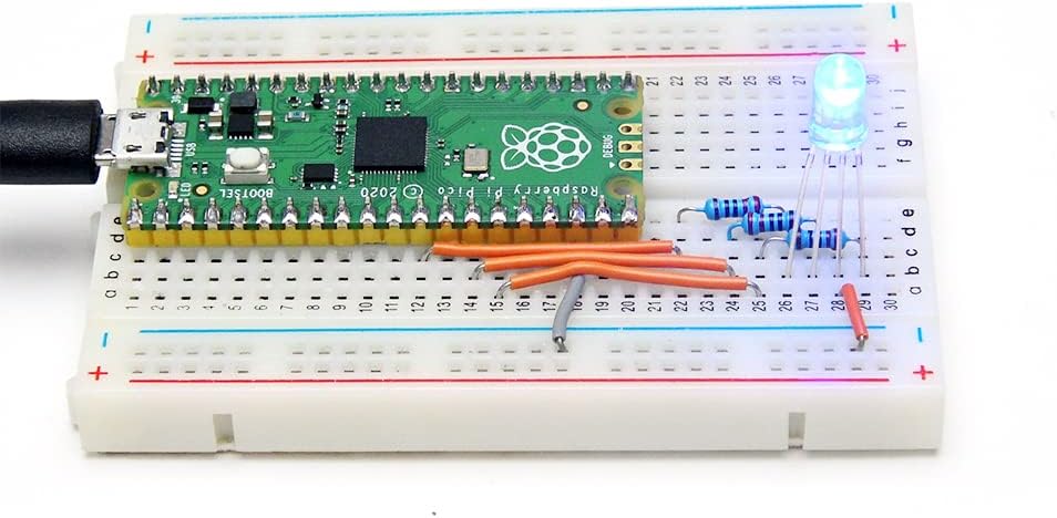 KEYESTUDIO Raspberry Pi Pico Basic Starter Kit with Headers Micro USB Cable, Pico RP2040 Microcontroller, Flexible 26 Multifunction GPIO Pins, Temperature Sensor, Programmable in C & MicroPython
