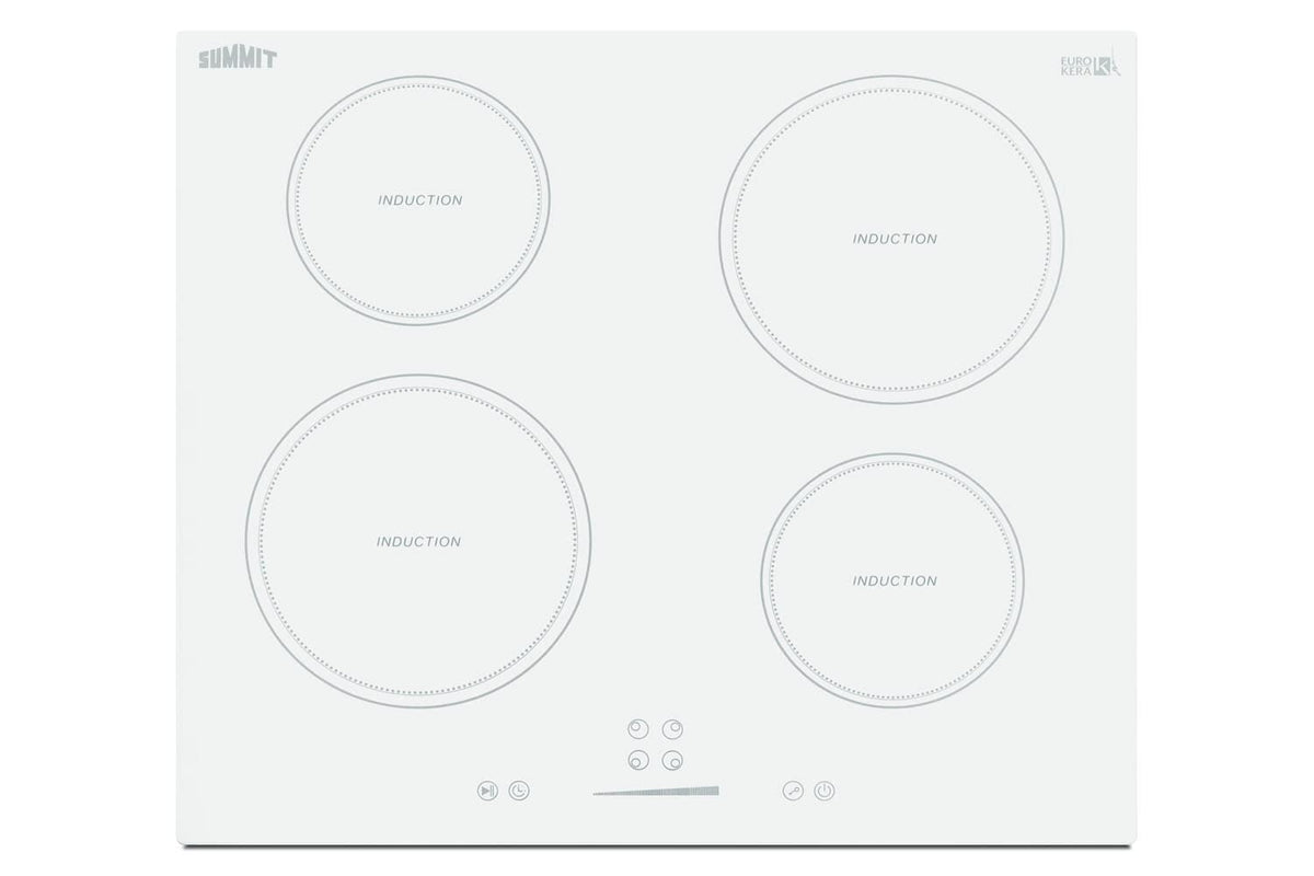 Summit 24" 4 Zone Induction Cooktop, White- SINC4B242W