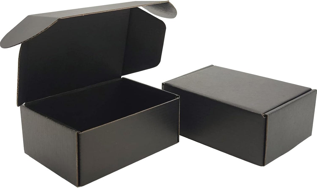 6x4x2 Shipping Boxes Set of 50, Black Mailer Corrugated Cardboard Box