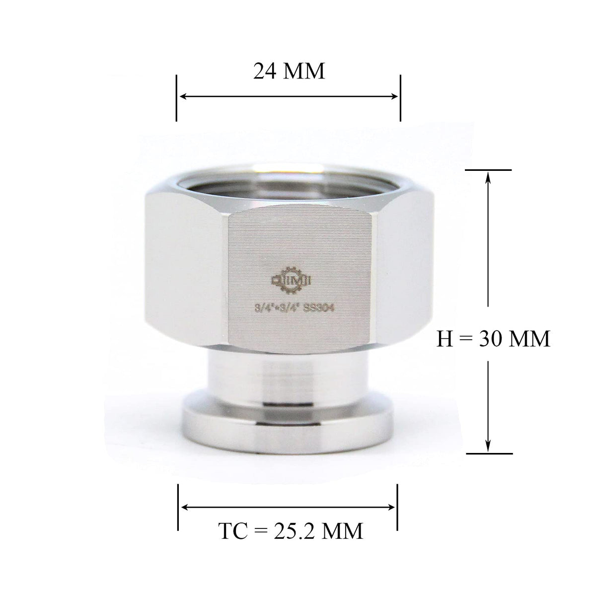 QiiMii 3/4" Tri clamp Adapter to 3/4" FNPT Thread Ferrule Sanitary Pipe Fitting