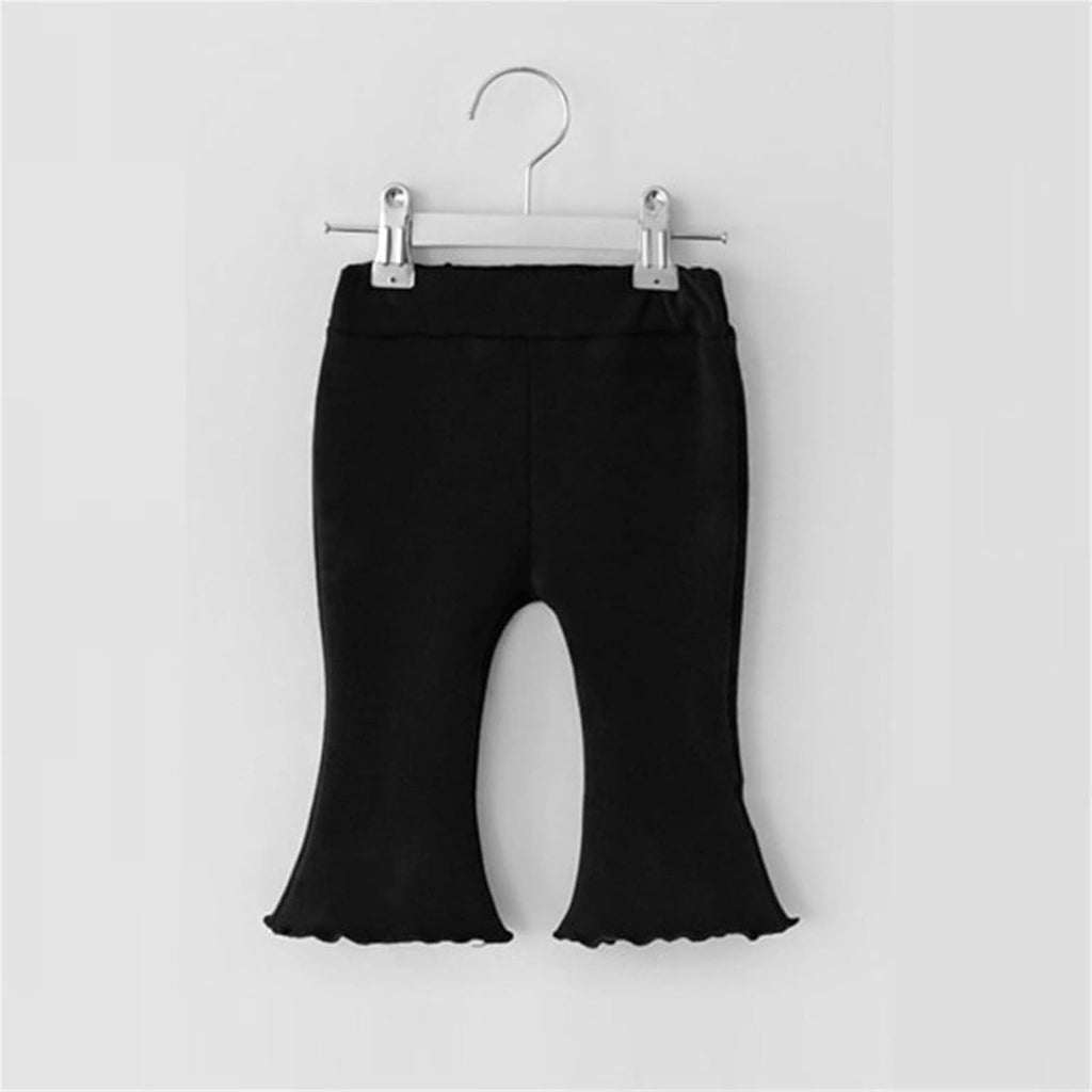 Kids Baby Girl Bell Bottoms Solid Color Flared Pants Toddler Elastic Waist Ruffle Leggings Spring Fall Clothes
