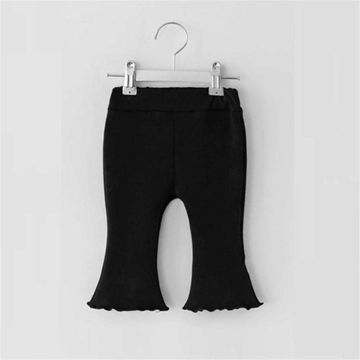 Kids Baby Girl Bell Bottoms Solid Color Flared Pants Toddler Elastic Waist Ruffle Leggings Spring Fall Clothes