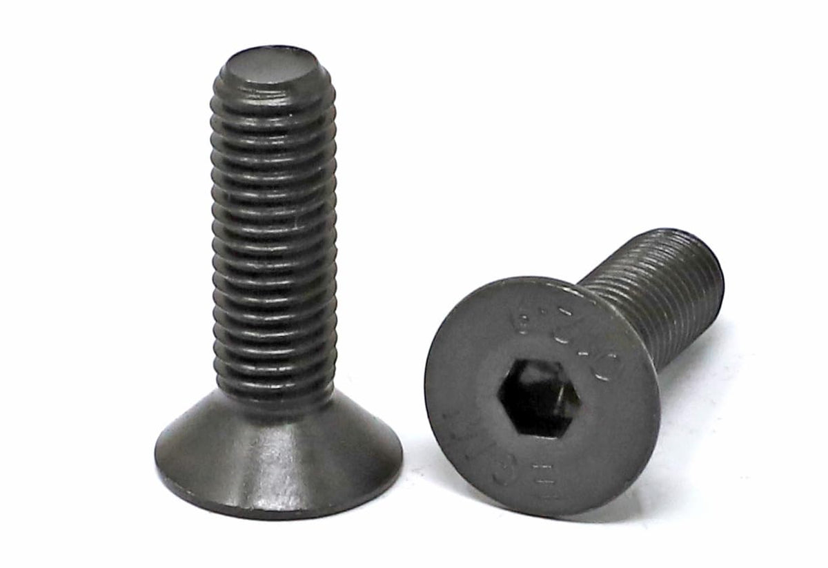 iexcell 10 Pcs M10 x 35mm Thread Pitch 1.5 mm Alloy Steel 12.9 Grade Hex Socket Flat Head Cap Screws Bolts Kit, Black Oxide Finish