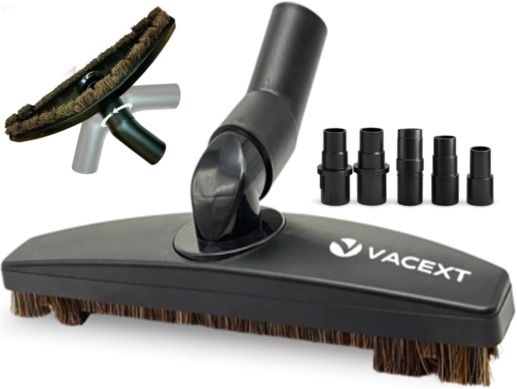 Horsehair Hardfloor Attachment for Wood and Tile Floors plus Vacuum Hose Adapter Compatible with Most Vacuum Cleaners