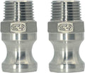 VARMHUS F Trash Pump Adapter Male Camlock x Male Pipe Threads Stainless Steel 316 (1/2")